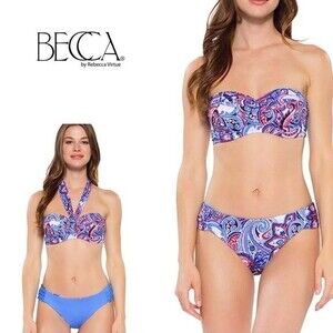 BECCA convertible bikini top strapless halter in avante garde size NEW